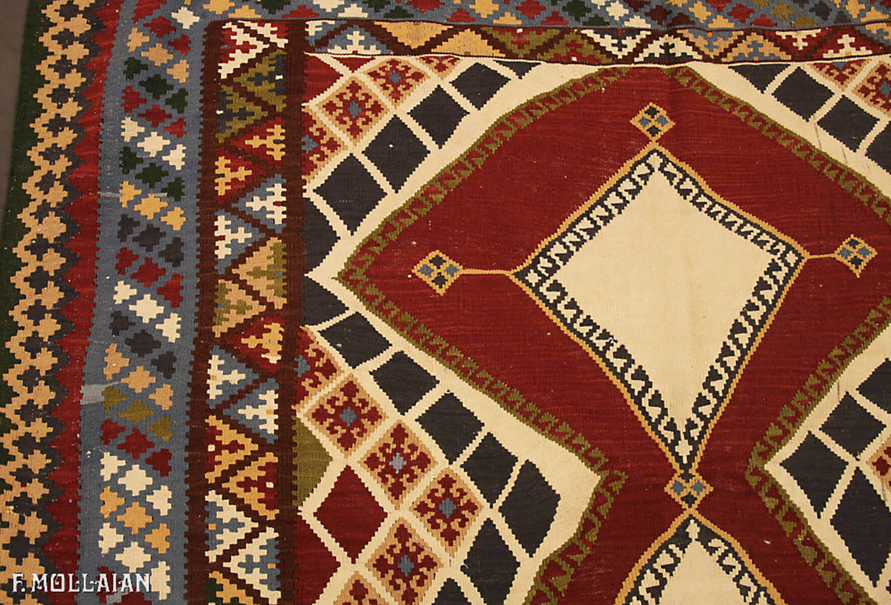 Kilim Antico Fine Kashkai Di Lana Con Disegno Geometrico n°:68693535